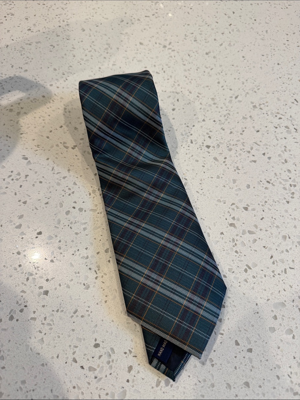 Classic Men's Teal Plaid Tie - Elegant Patterned Necktie